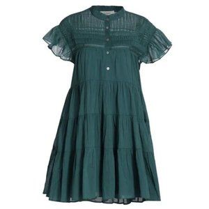Isabel Marant Étoile Lanikaye Sheer Flounce Sleeve Cotton Babydoll Dress Sz 8 US